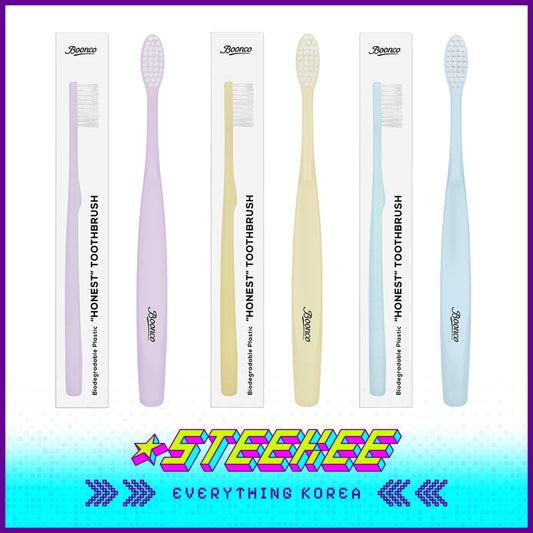 Boonco Pastel Vegan Soft Honest Toothbrush Family Set of 8 Random Colour by Steekee Korea 4544
