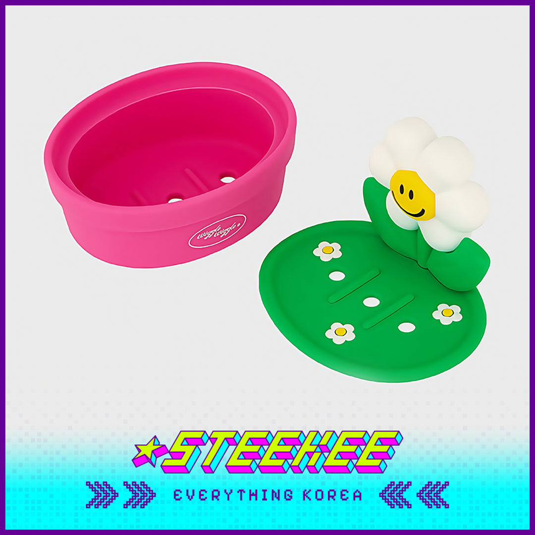 Wiggle Wiggle Smile We Love Daisy Silicone Soap Tray Home Bathroom Washbasin Soap Drain Box by Steekee Korea 4451