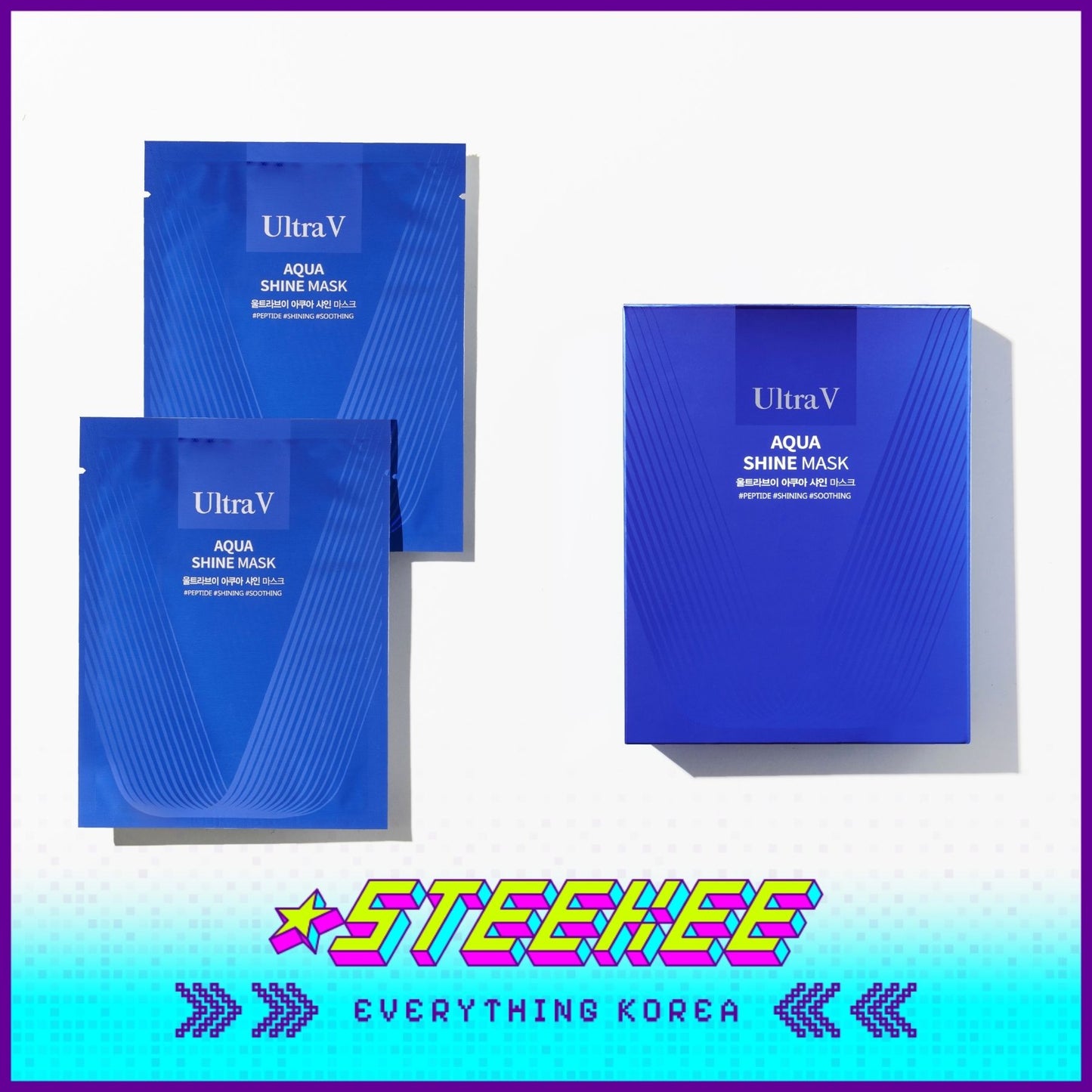 UltraV Aqua Shine Mask 25ml 10 Sheets by Steekee Korea 4593