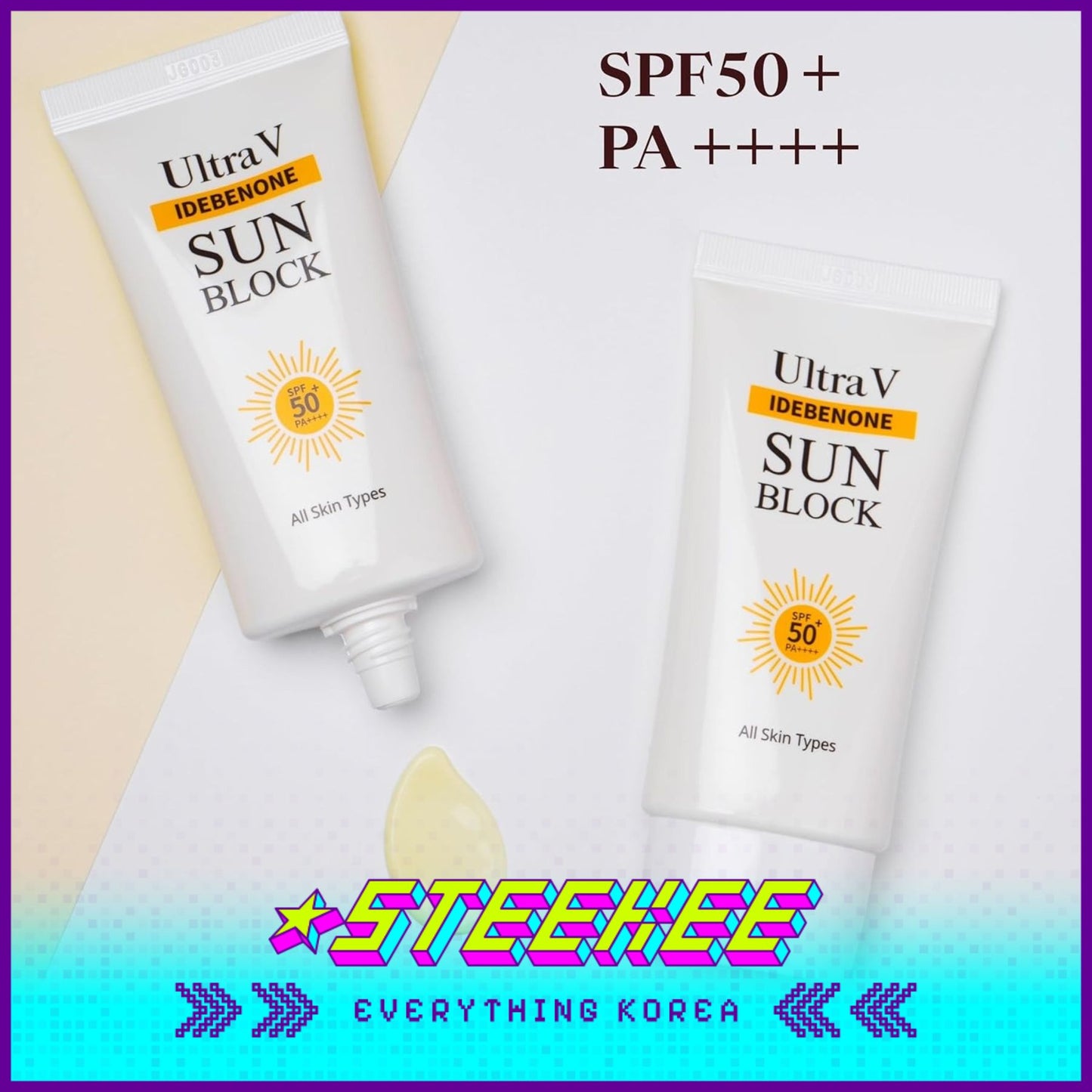 UltraV Idebenone Shield Sun Block 50g SPF50+ PA++++ by Steekee Korea 4594