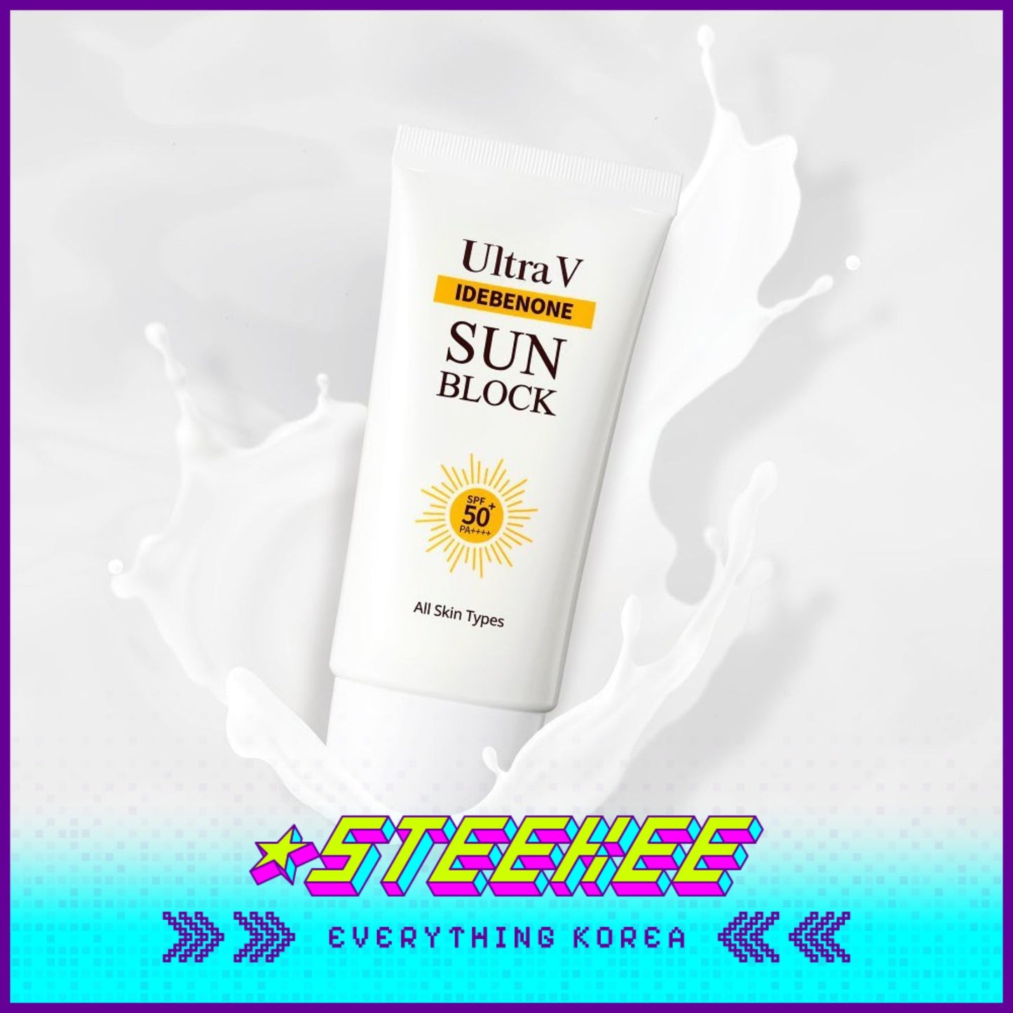 UltraV Idebenone Shield Sun Block 50g SPF50+ PA++++ by Steekee Korea 4594