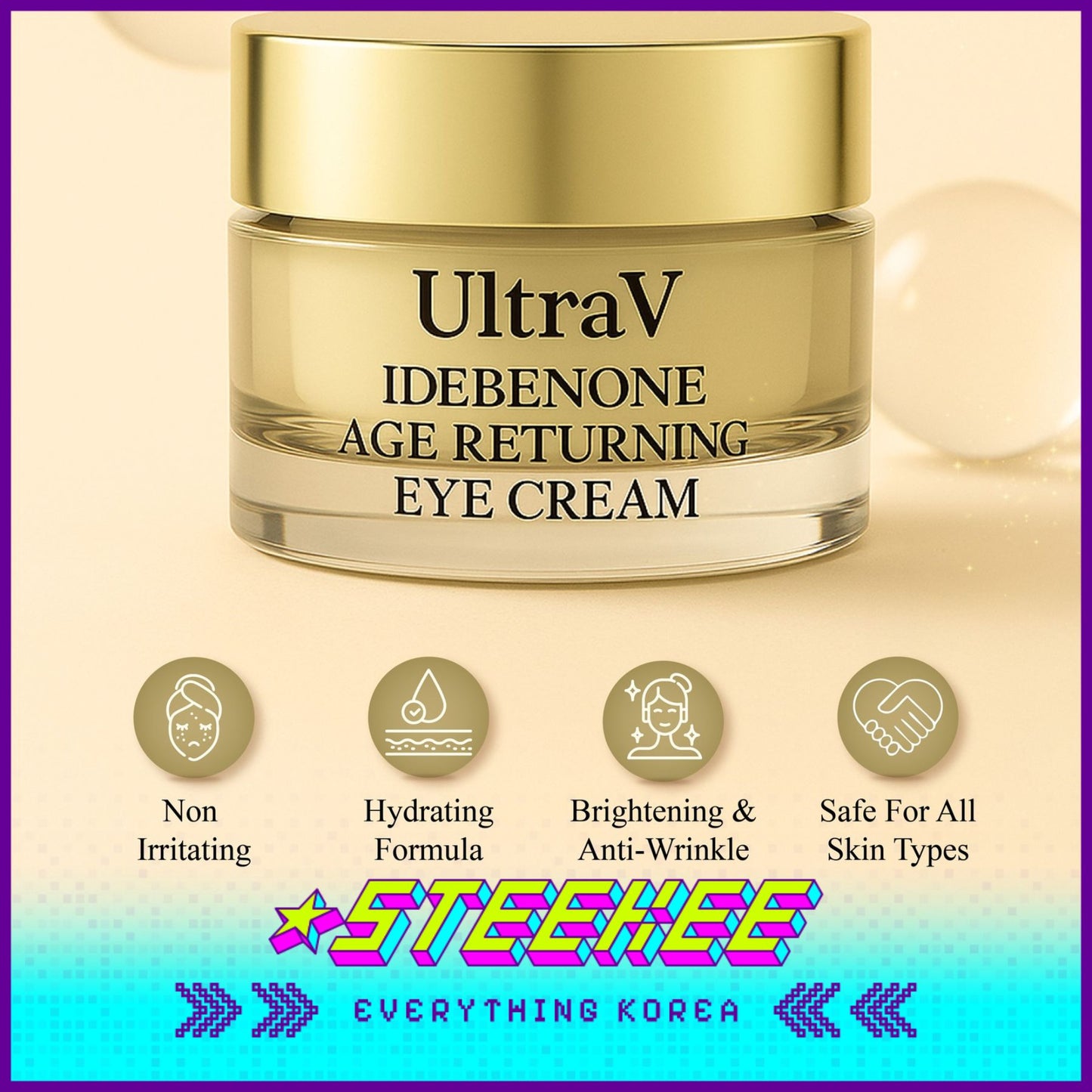 UltraV Idebenone Age-Returning Eye Cream 30ml by Steekee Korea 4595