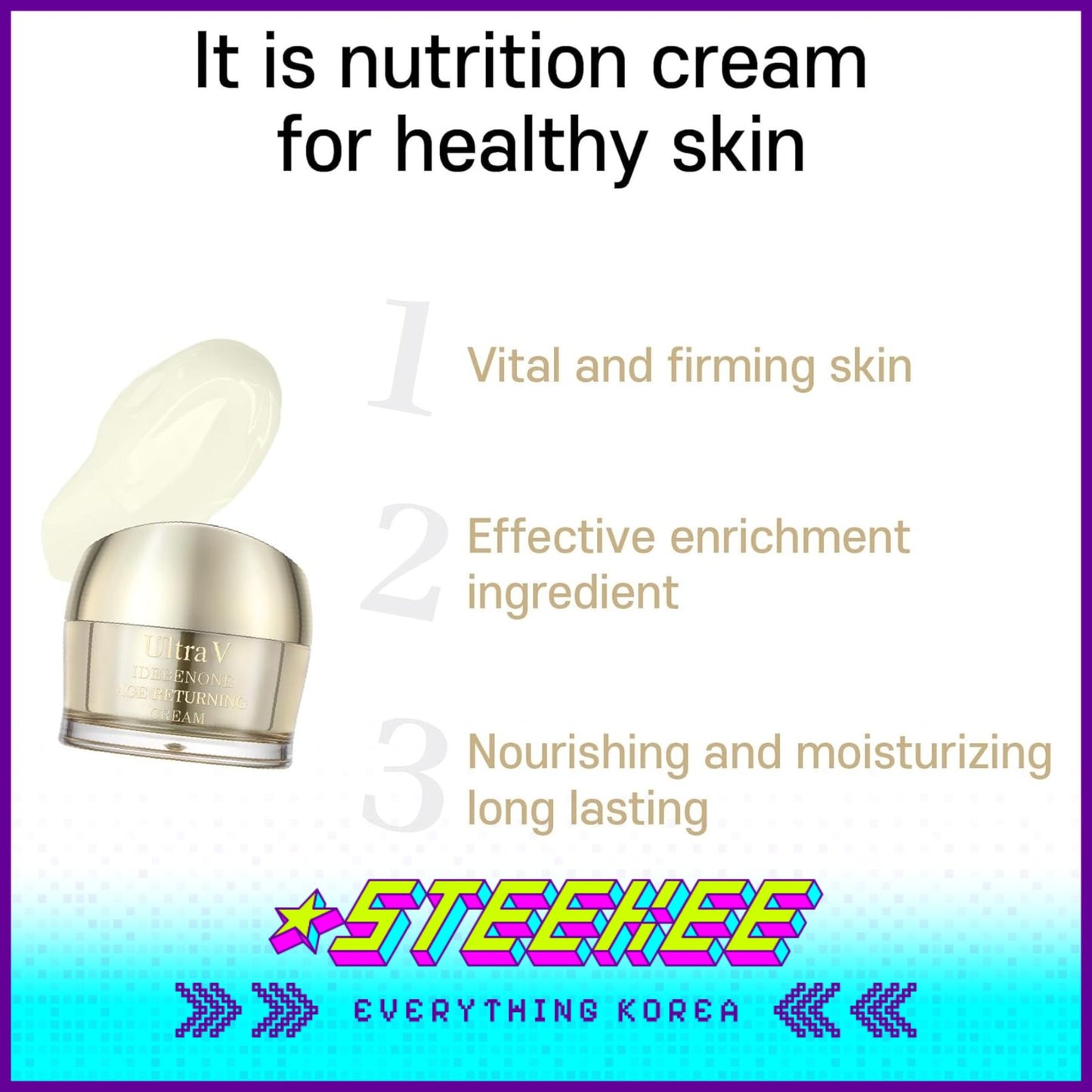 UltraV Idebenone Age-Returning Cream 50ml by Steekee Korea 4596