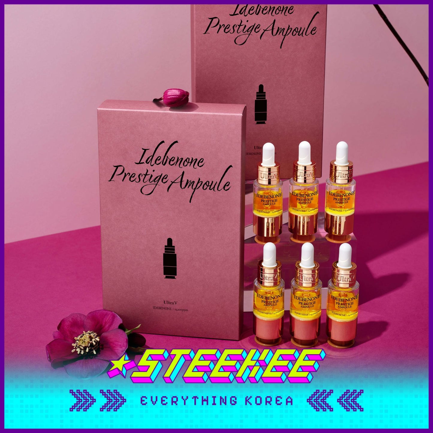 UltraV Idebenone Prestige Ampoule 10ml Gift Set of 6 Vials by Steekee Korea 4599
