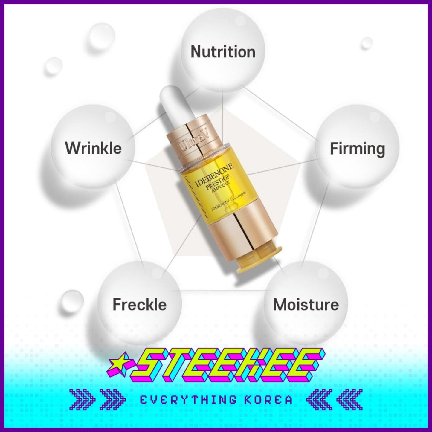 UltraV Idebenone Prestige Ampoule 10ml Gift Set of 6 Vials by Steekee Korea 4599