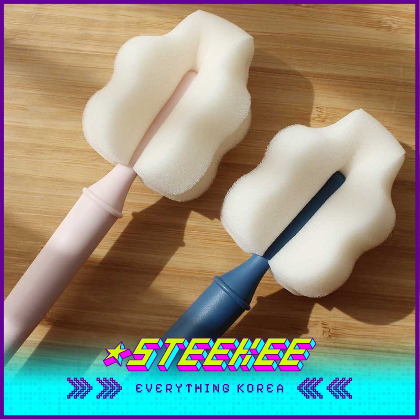 Hibee Long-Wide Brush Baby Bottle Cleaning Tools by Steekee Korea 4601