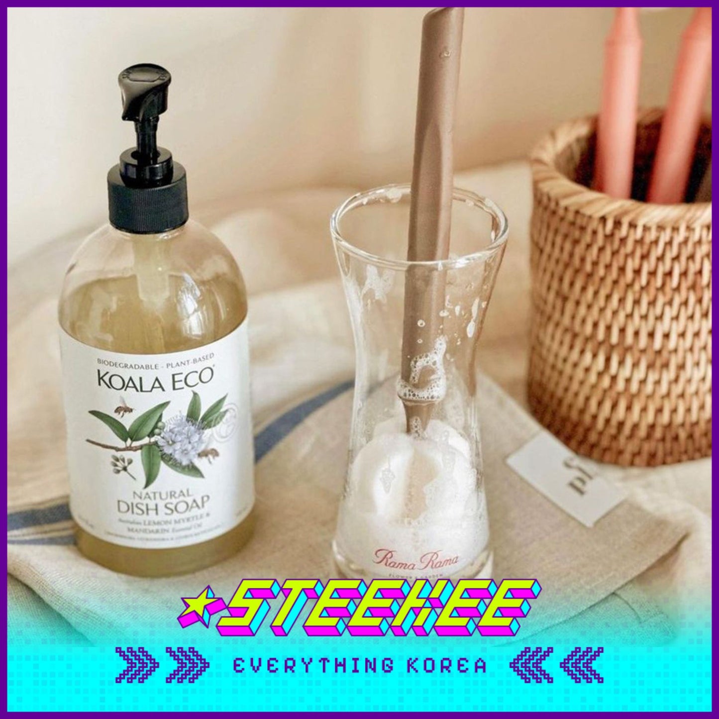 Hibee Long-Wide Brush Baby Bottle Cleaning Tools by Steekee Korea 4601