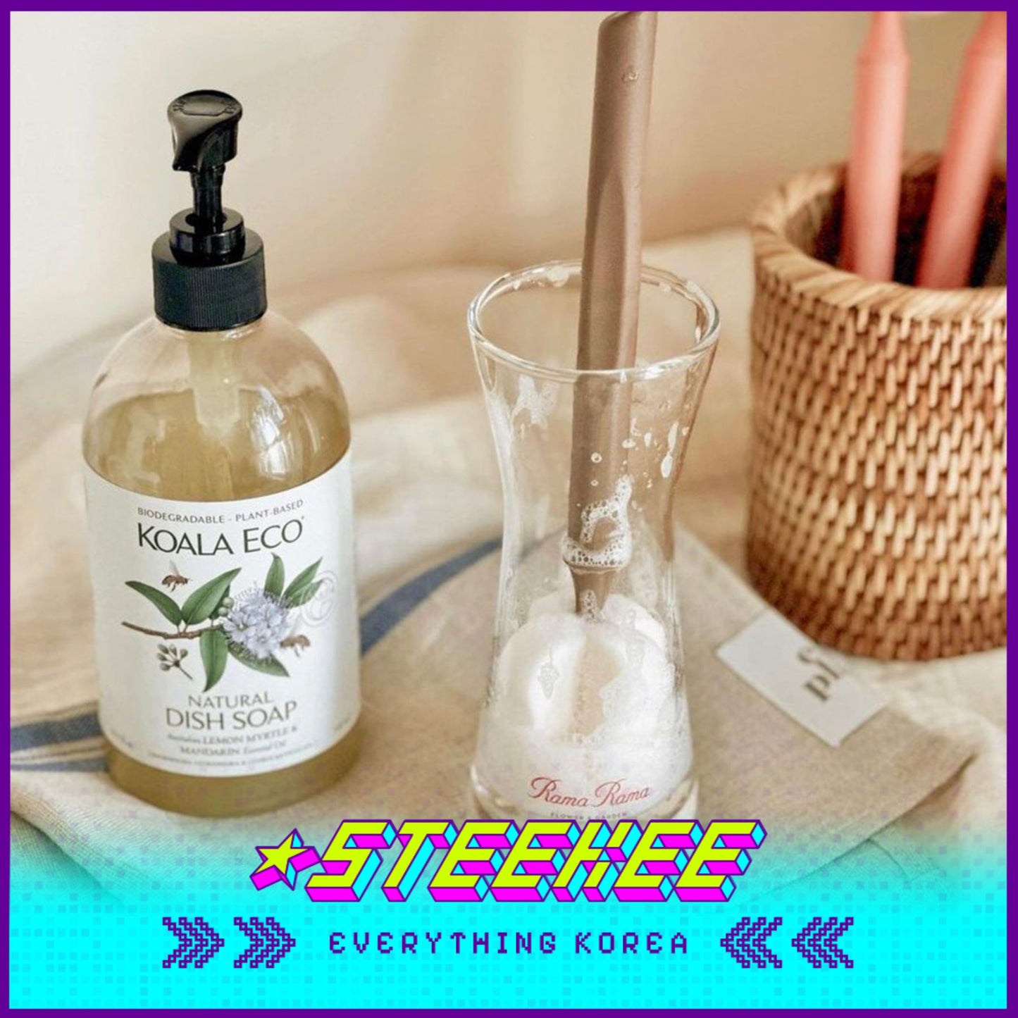 Hibee Long-Bubble Pro Brush Baby Bottle Cleaning Tools by Steekee Korea 4602