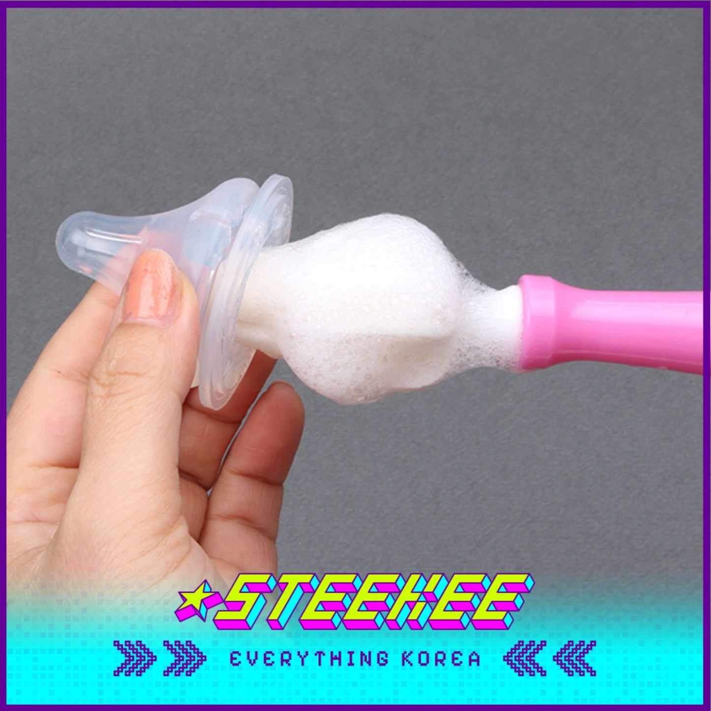 Hibee Filter-Foam Nipple Brush Baby Bottle Cleaning Tools by Steekee Korea 4603