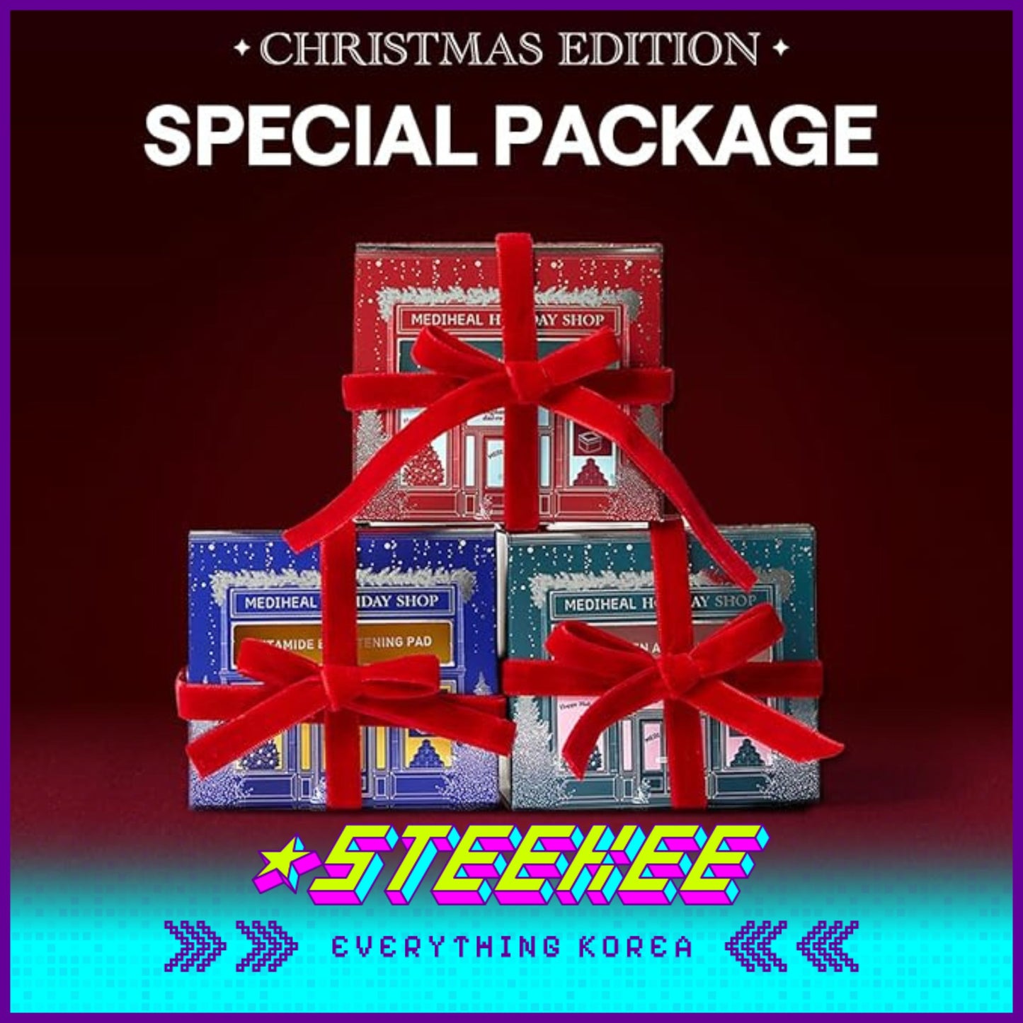 MEDIHEAL Holiday Edition Vitamin Brightening Collagen Toner Pads by Steekee Korea 2419