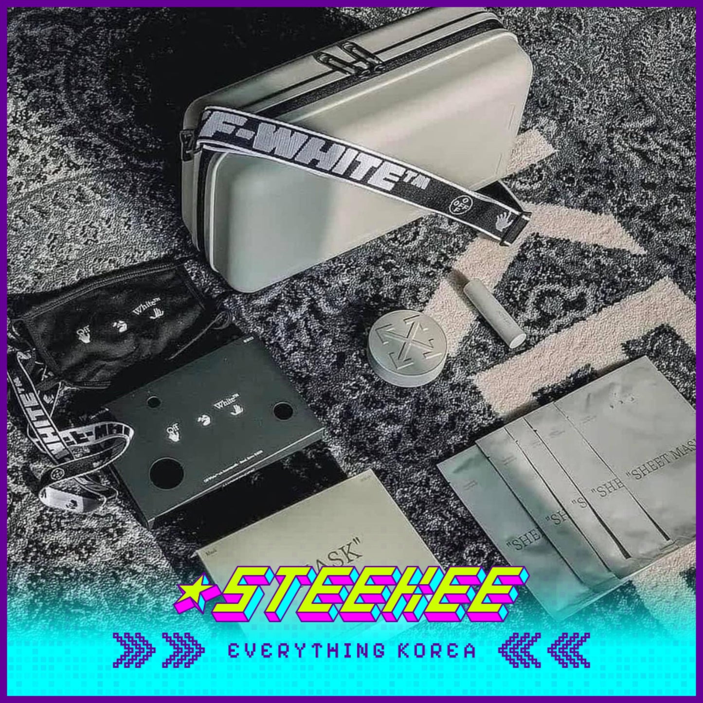 Off-White X Amorepacific Protection Box Kit Mask Sun Cushion Lip Balm by Steekee Korea 2420