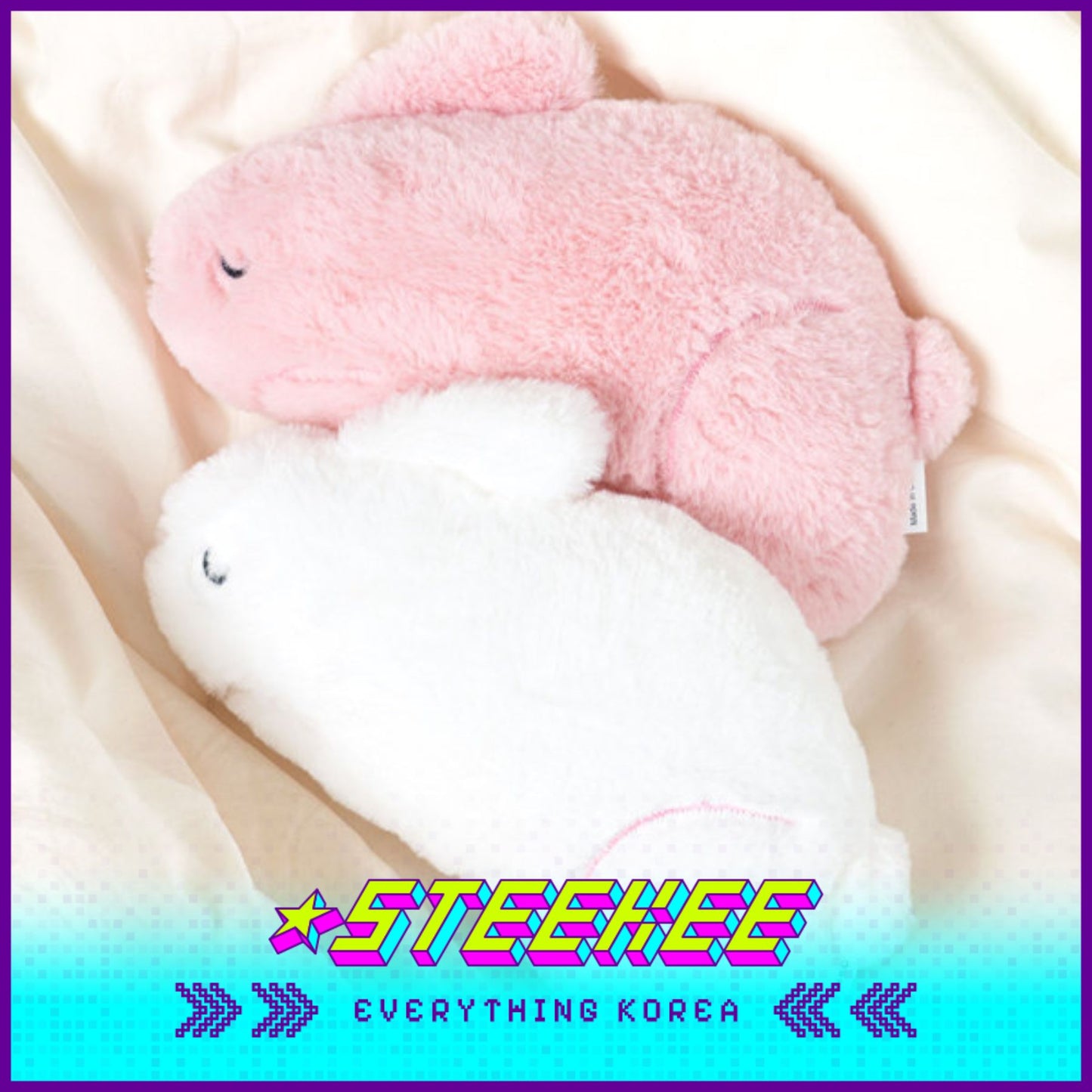 Daiso Flat Baby Rabbit Soft Comfort Plush Toys Kids by Steekee Korea 2992