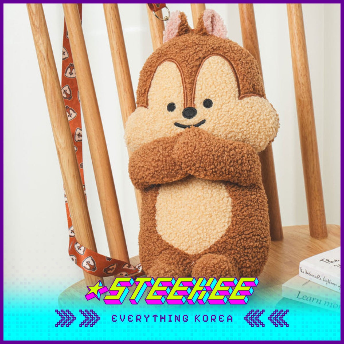 Daiso Disney Chip n Dale Crossbody Bag Kids Plush Toys by Steekee Korea 2990