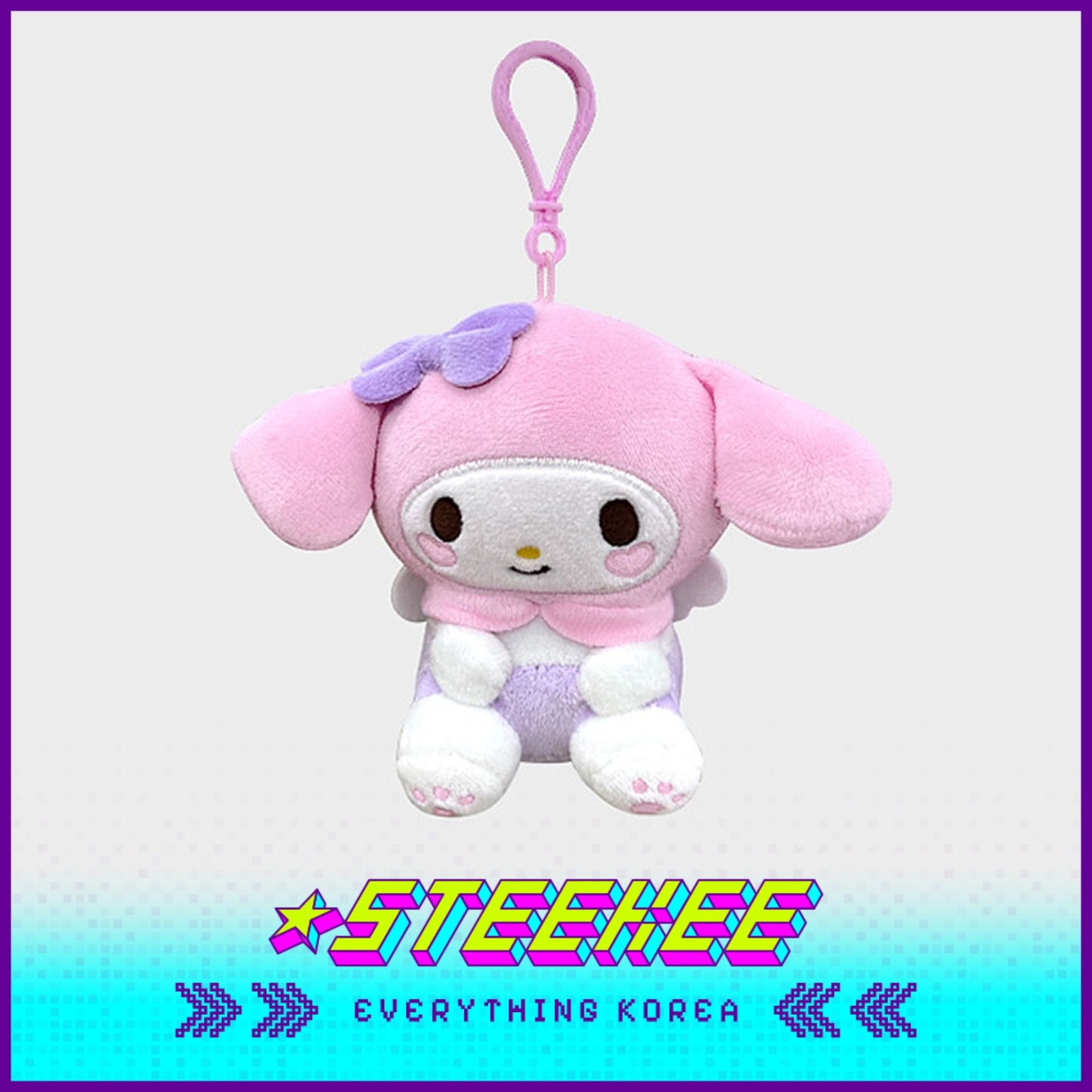 Daiso My Melody Angel Hanging Plush Toys Keychain by Steekee Korea 2987