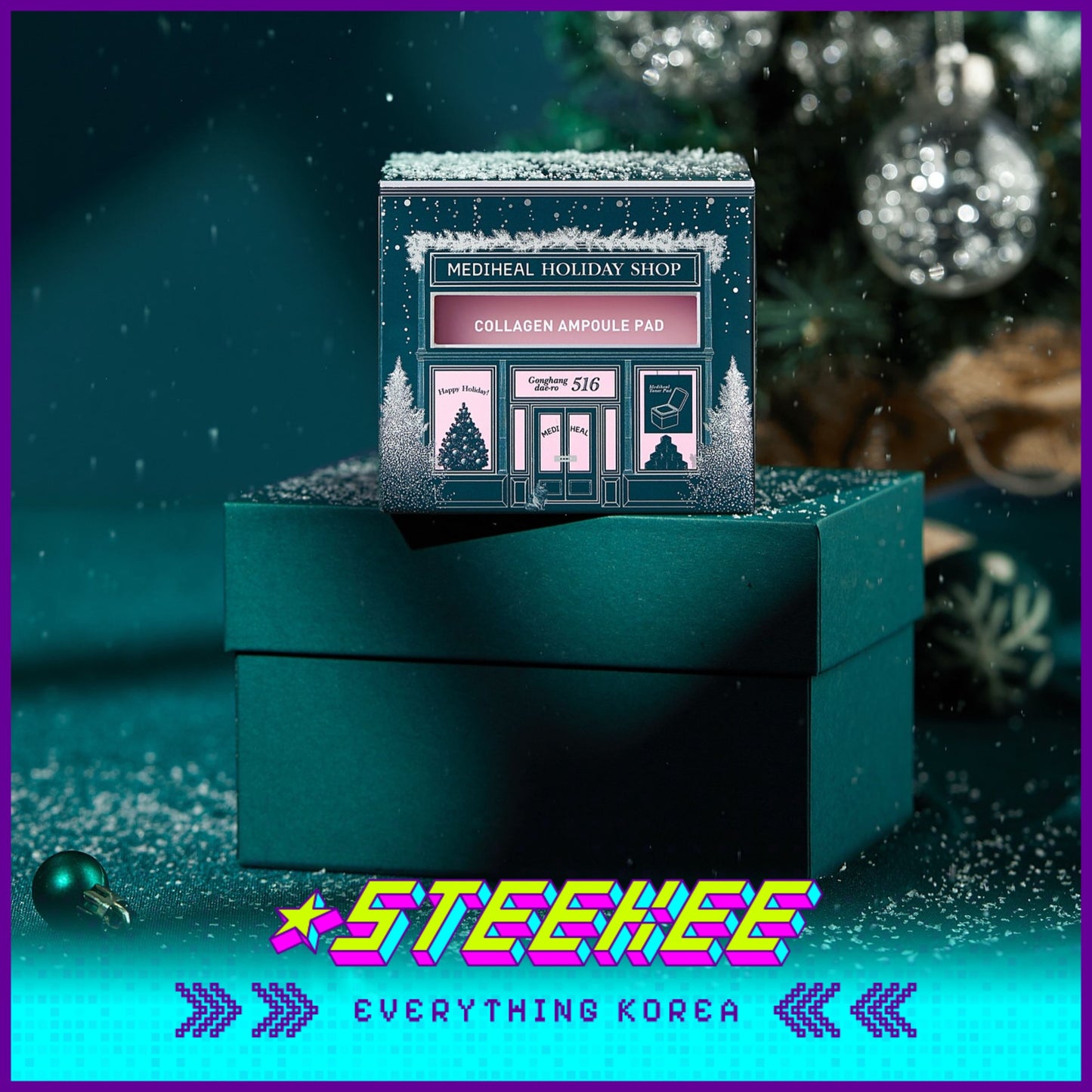 MEDIHEAL Holiday Edition Vitamin Brightening Collagen Toner Pads by Steekee Korea 2419