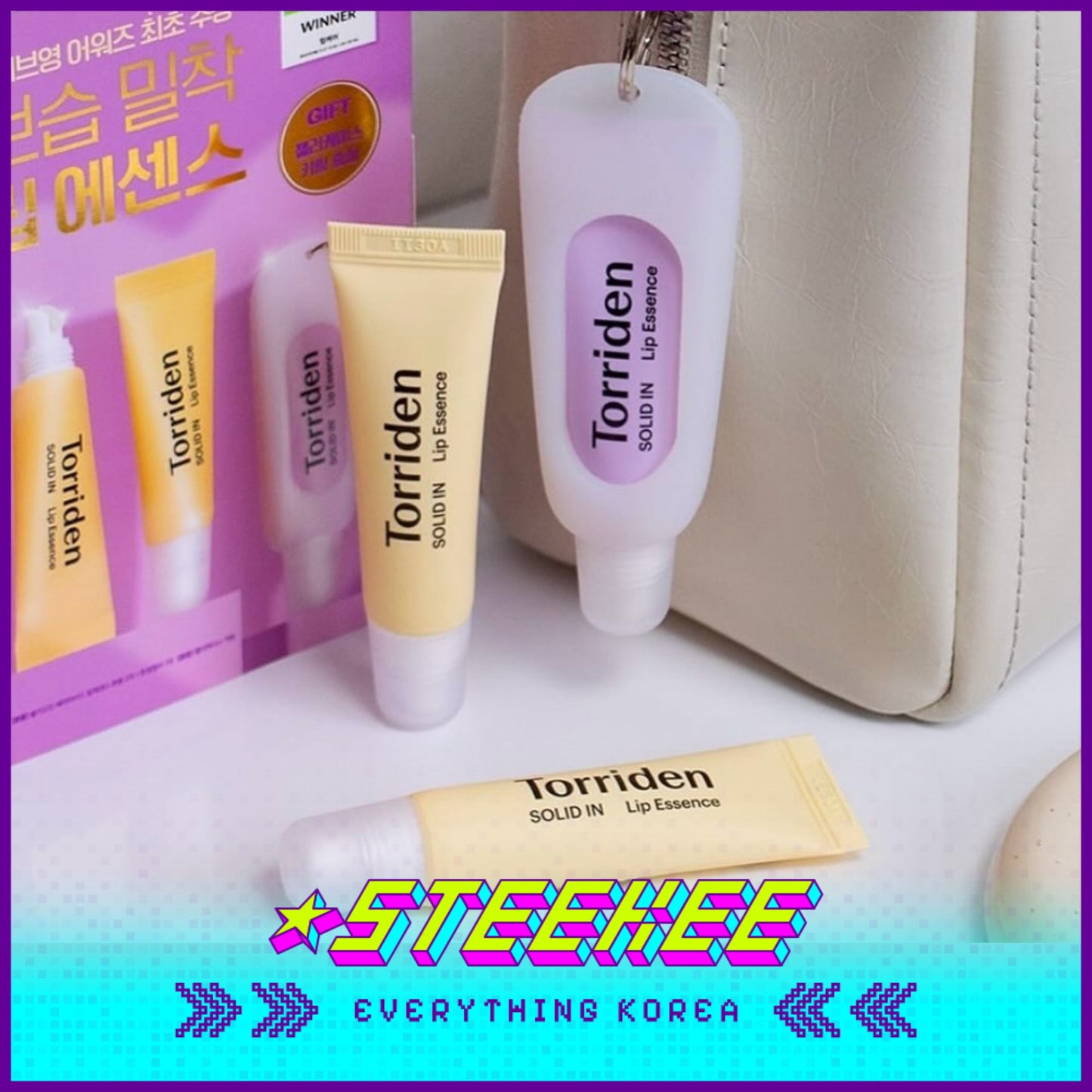 Torriden桃瑞丹固体润唇精华三件套含钥匙扣闪奇韩国2436