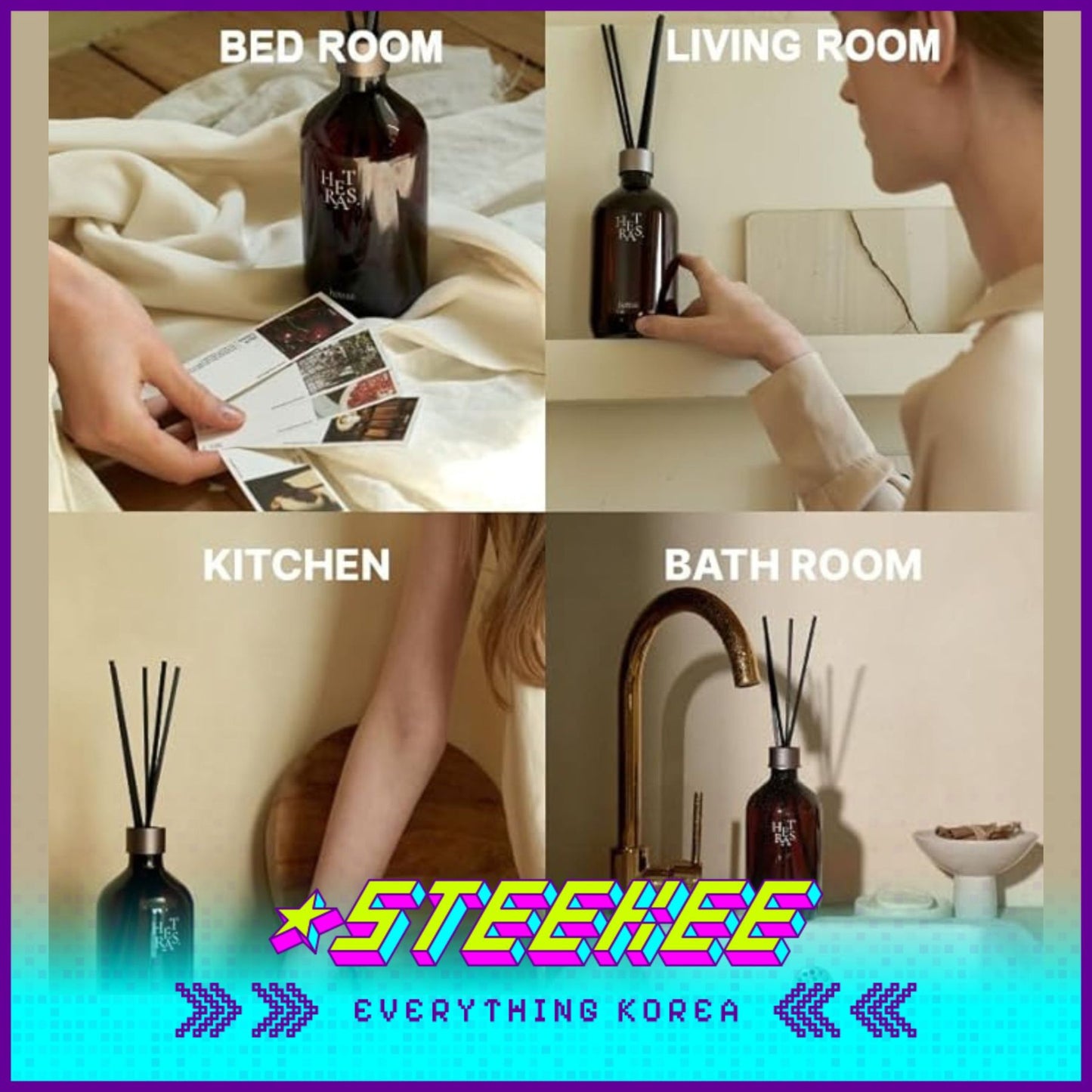 Hetras高级香薰家用室内芳香疗愈香氛套装三件装1500ml闪奇韩国3050