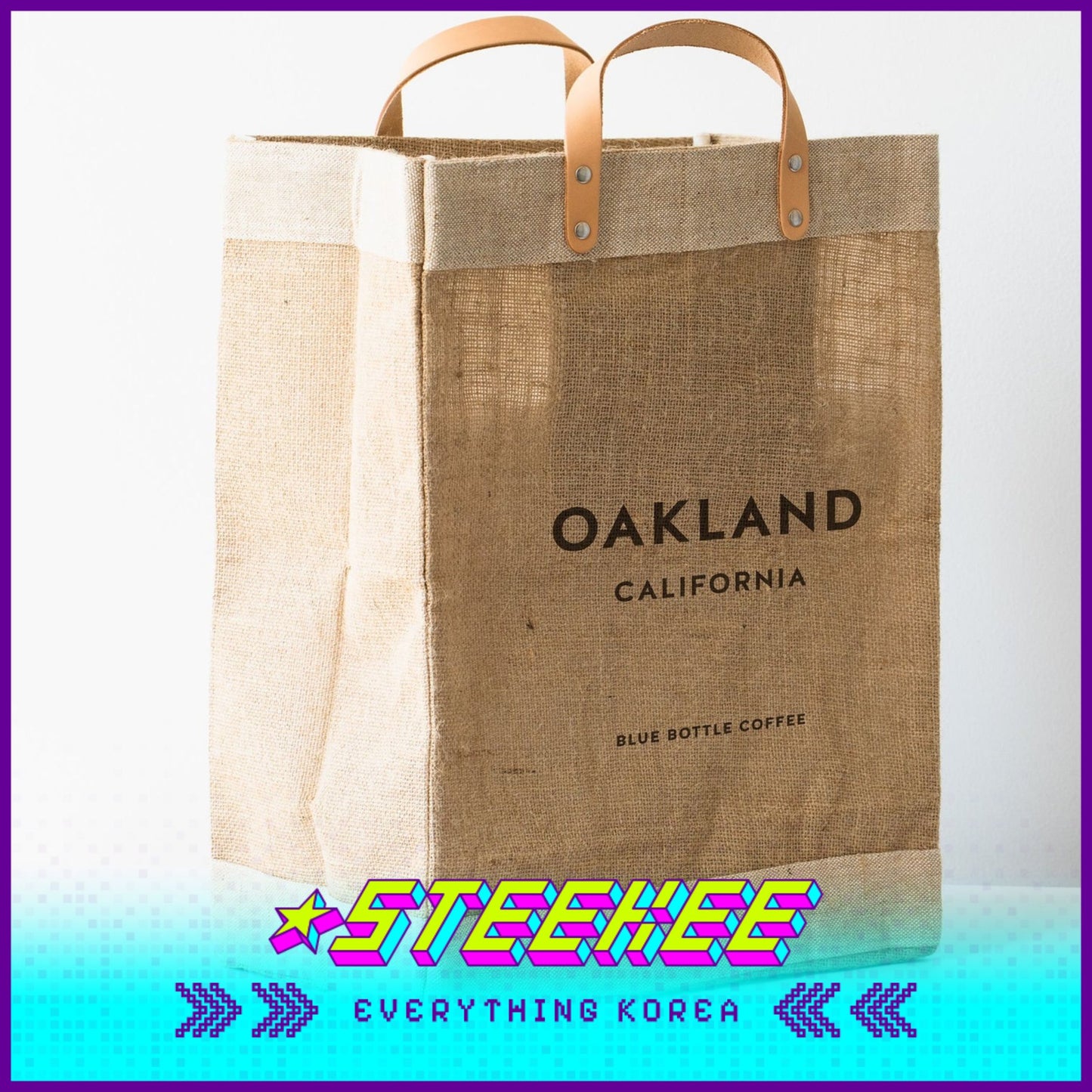 BLUE BOTTLE COFFEE X APOLIS Market Jute Bag Lunch Eco Bag by Steekee Korea 2395 