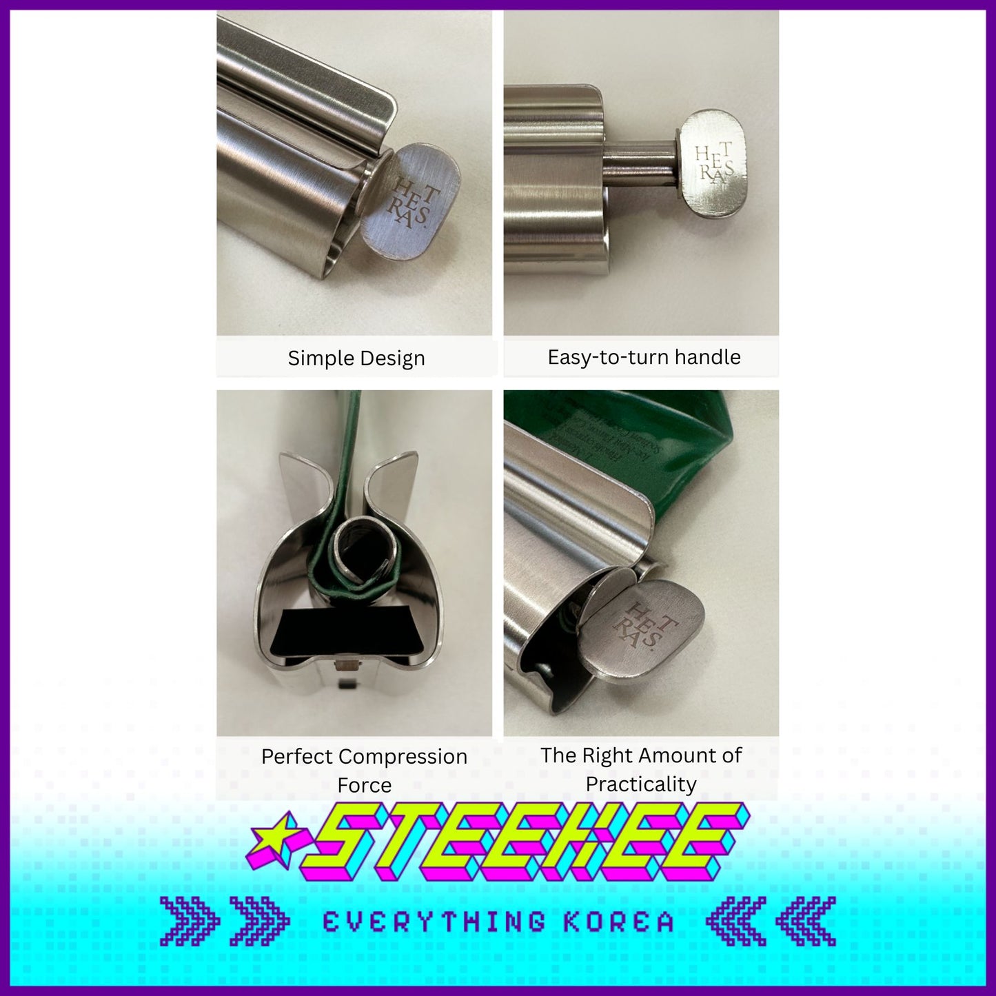 Hetras多功能护手霜洗面奶牙膏管挤压器闪奇韩国3048