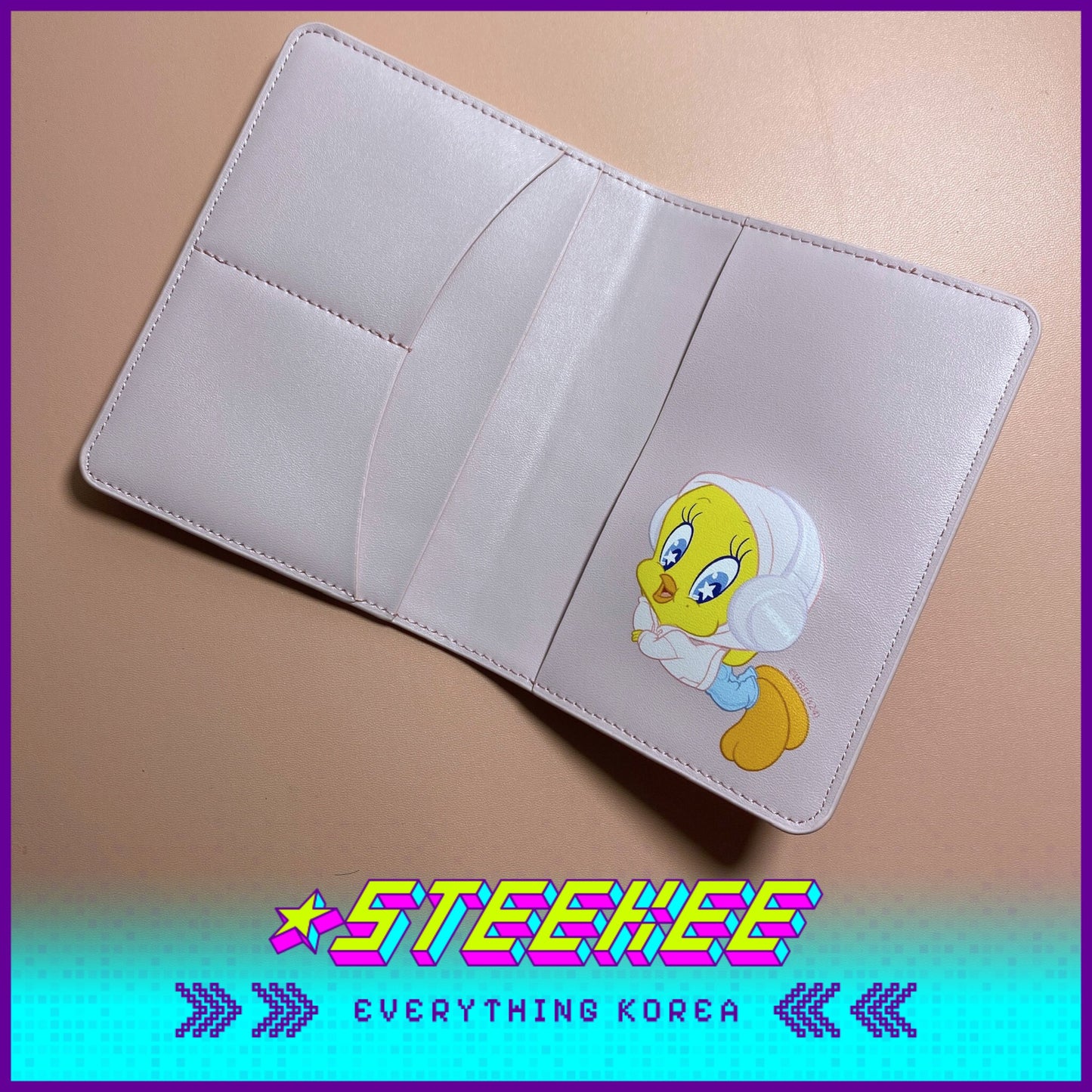 The Winning IU Official MD Tweety Travel Set Passport Cover Luggage Tag by Steekee Korea 2493