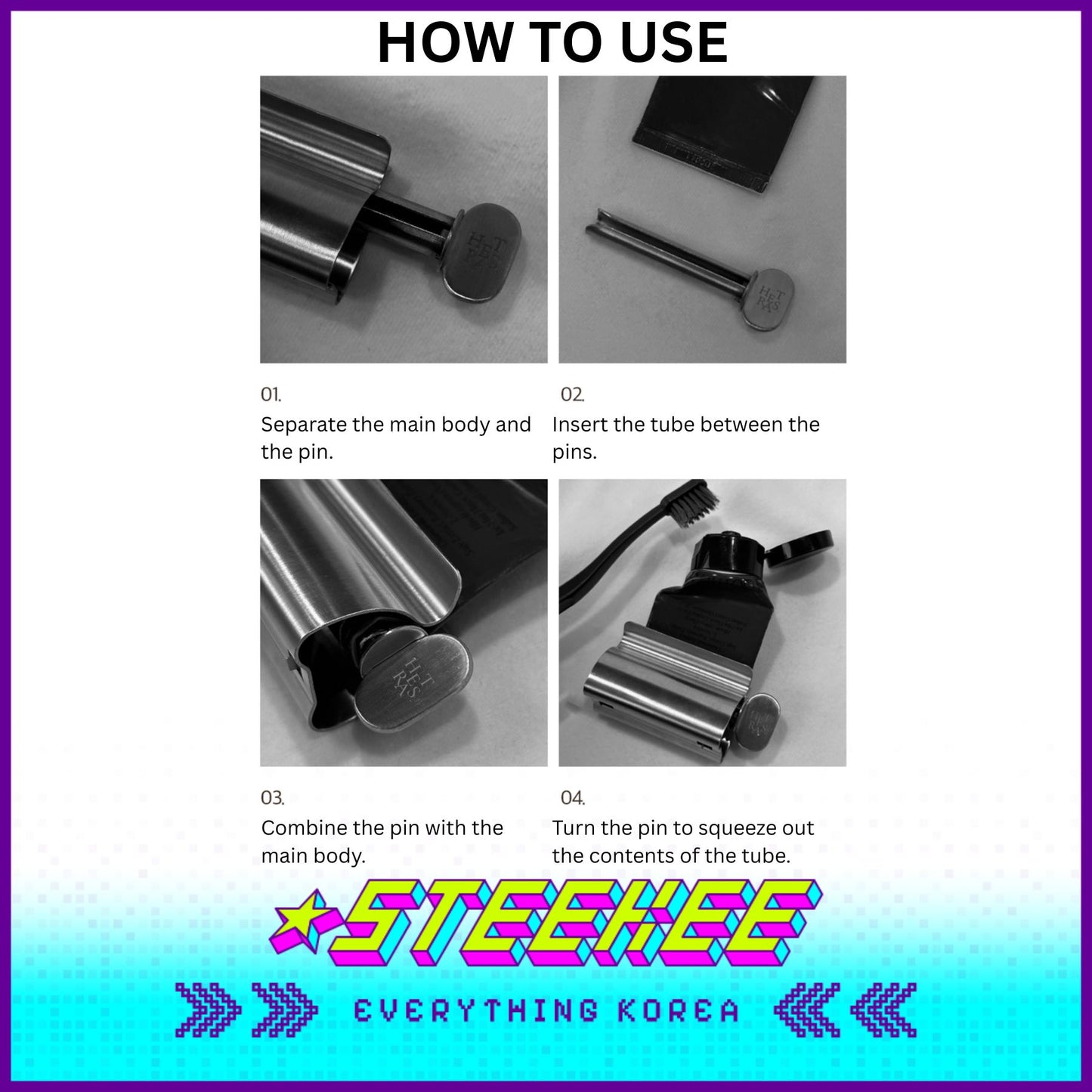 Hetras多功能护手霜洗面奶牙膏管挤压器闪奇韩国3048