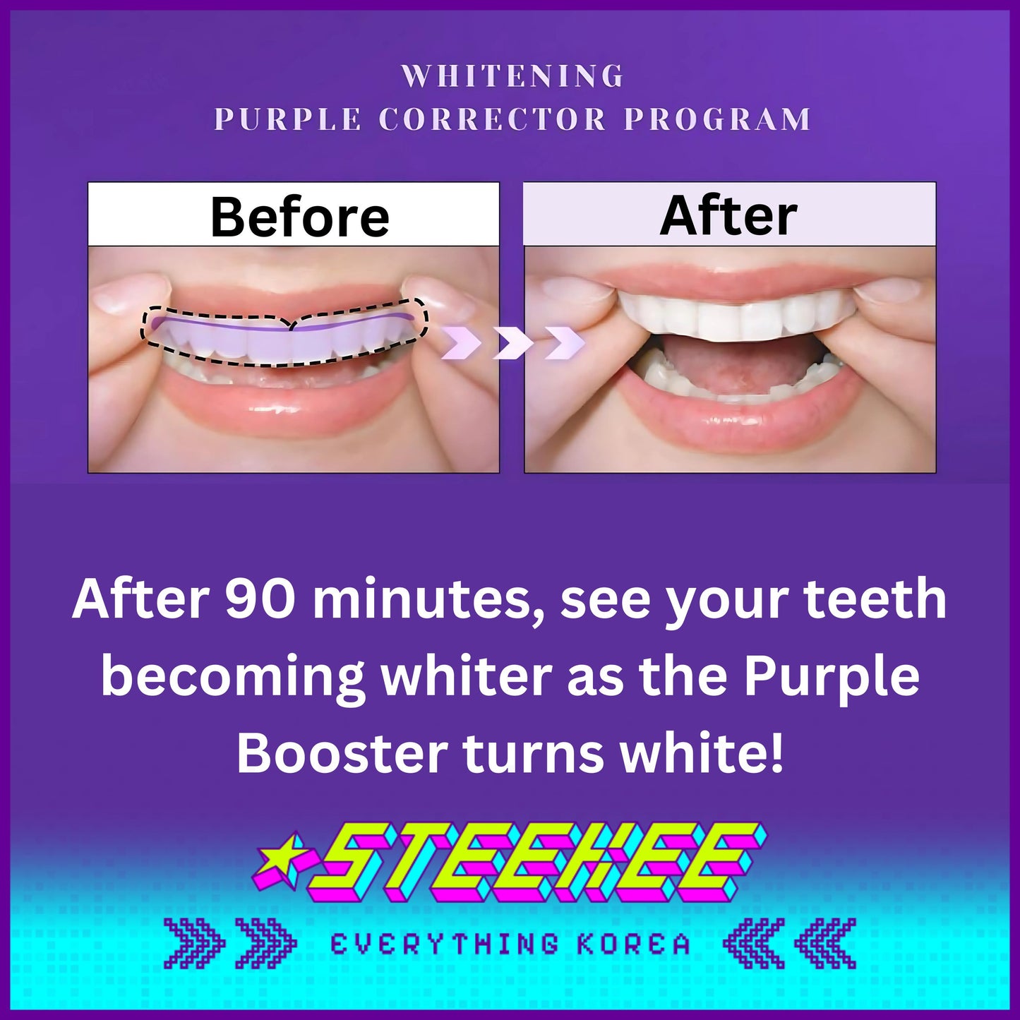 Hello Kitty X Euthymol Whitening Purple Booster and Teeth Strips 3 Pieces with Pouch by Steekee Korea 2424