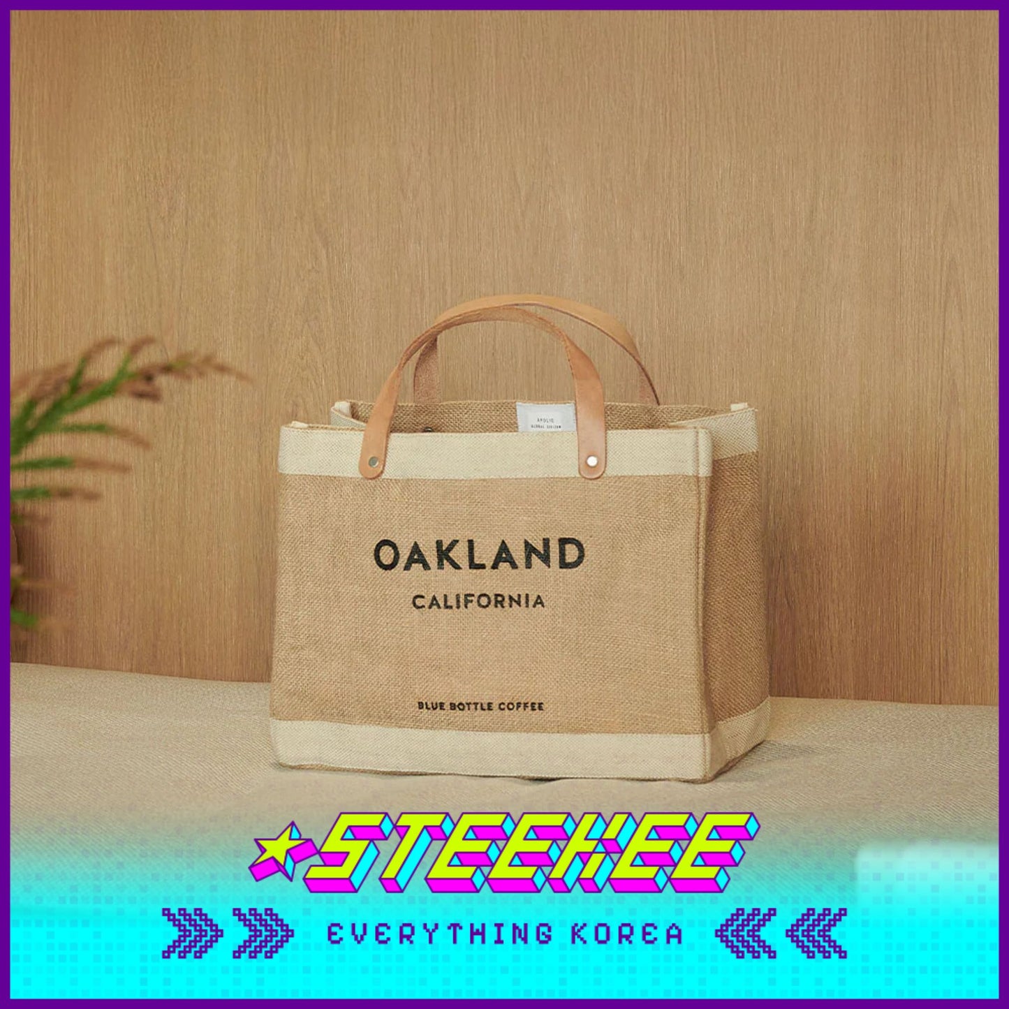 BLUE BOTTLE COFFEE X APOLIS Market Jute Bag Lunch Eco Bag by Steekee Korea 2395 