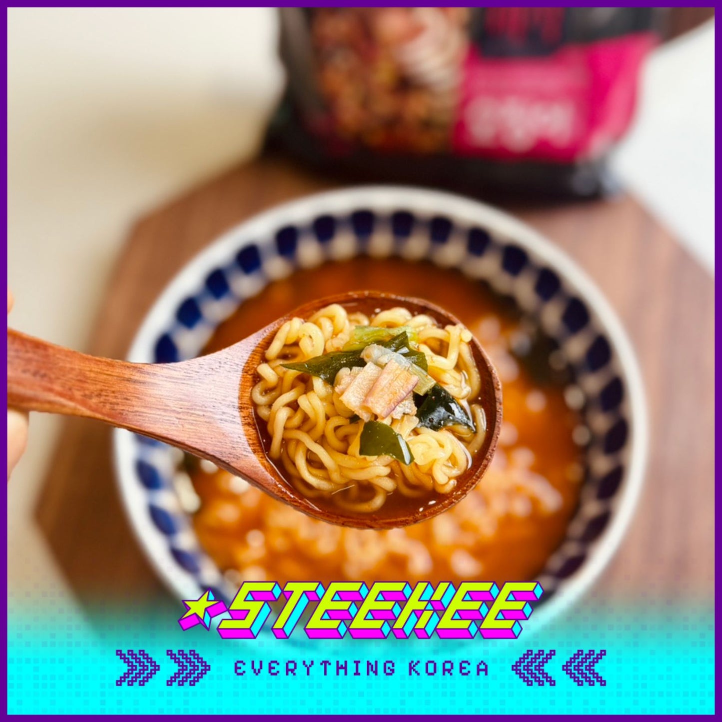 The Mishik Netflix Squid Spicy Squid Ramen Noodles 130g Set of 4 Pack by Steekee Korea 3043