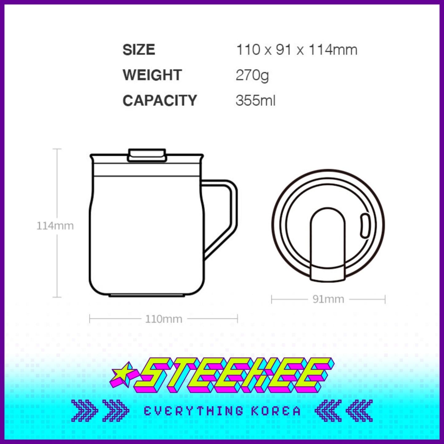 LocknLock Metro Mug Tumbler 355ml LHC4218 by Steekee Korea 4526