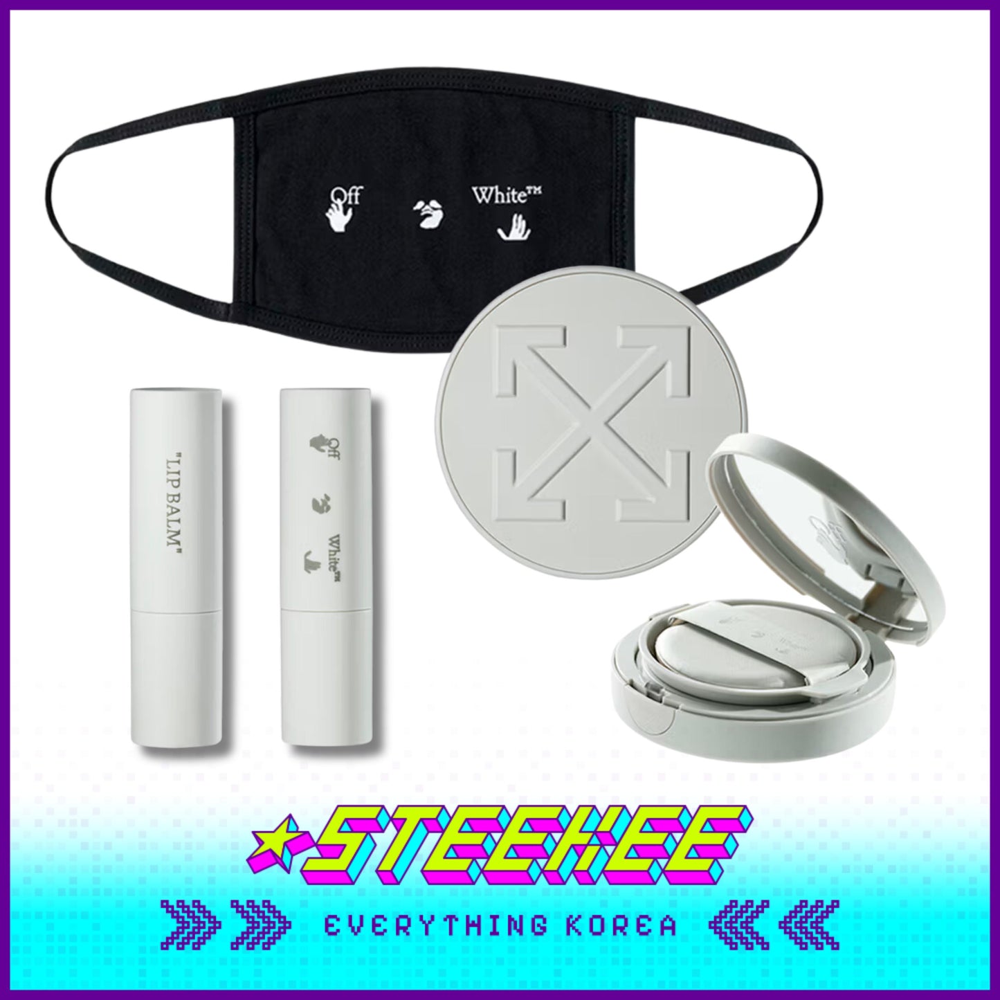 Off-White X Amorepacific Protection Box Kit Mask Sun Cushion Lip Balm by Steekee Korea 2420