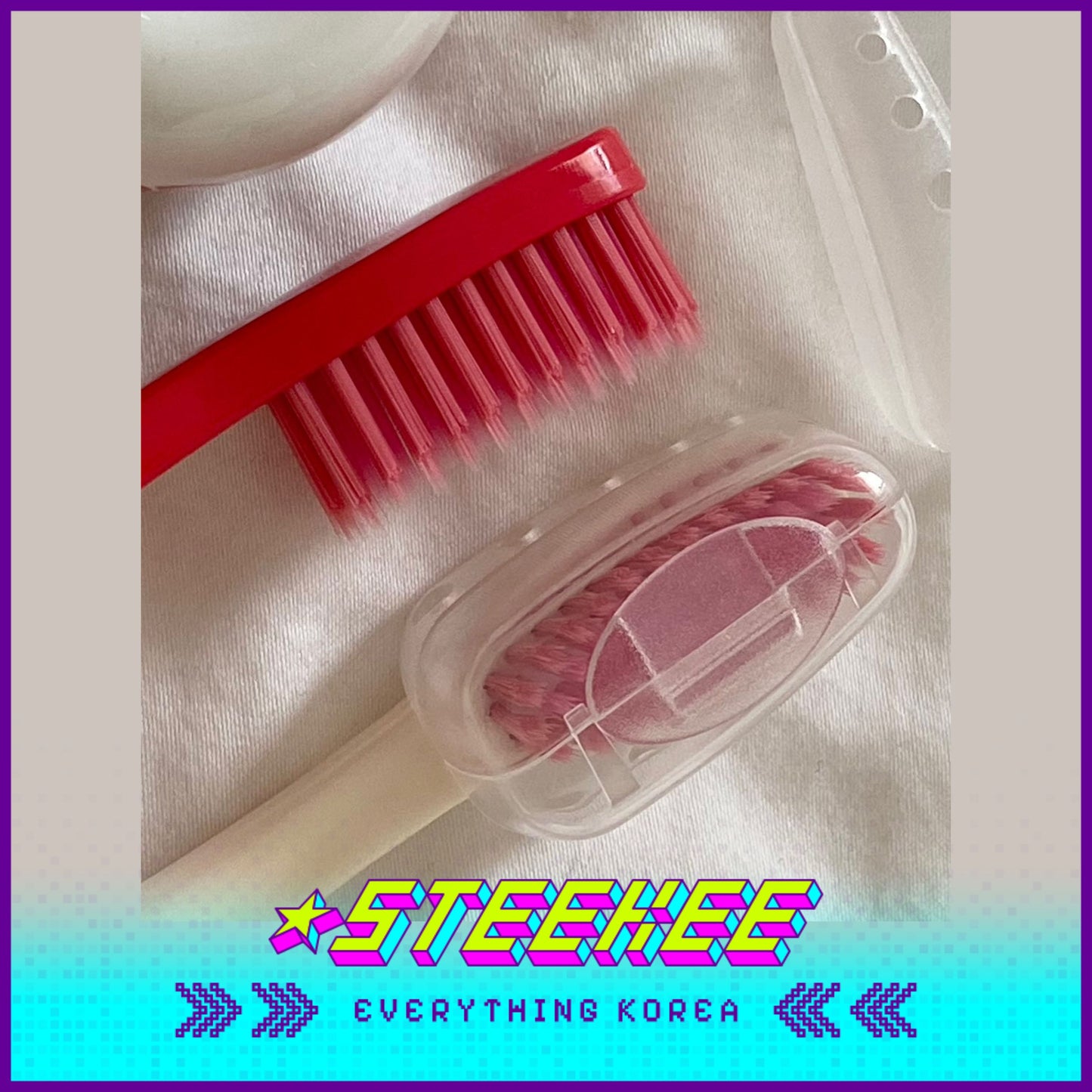 Hello Kitty X Euthymol Whitening Red Toothbrush Double Set with Holder by Steekee Korea 2425