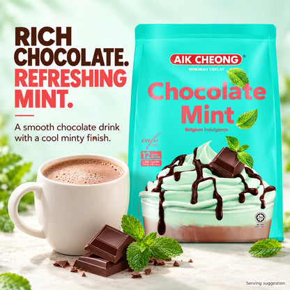 Aik Cheong Malaysia Café Art Chocolate Mint Instant Drink 456g 12 Sachets