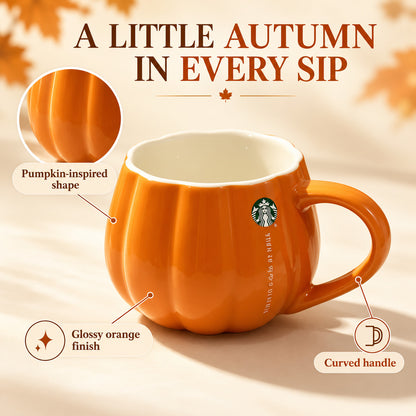 Starbucks Pumpkin Mug 250ml Orange Halloween Coffee Ceramic Cup with Handle Autumn Gift