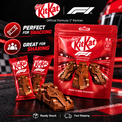 Nestle Kitkat F1 Racing Formula 1 Edition Car Shaped Milk Chocolate Bar Wafer Snack 8 Packs 88g