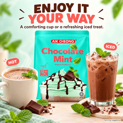 Aik Cheong Malaysia Café Art Chocolate Mint Instant Drink 456g 12 Sachets