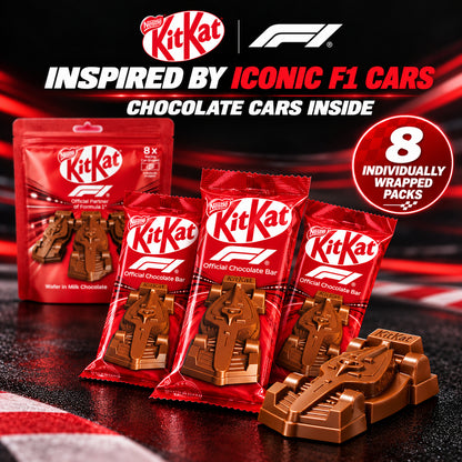 Nestle Kitkat F1 Racing Formula 1 Edition Car Shaped Milk Chocolate Bar Wafer Snack 8 Packs 88g