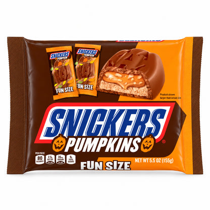 SNICKERS Halloween Treats Fun Size Chocolate Candy Pumpkin Shapes 155g Ghoulish Green 188g
