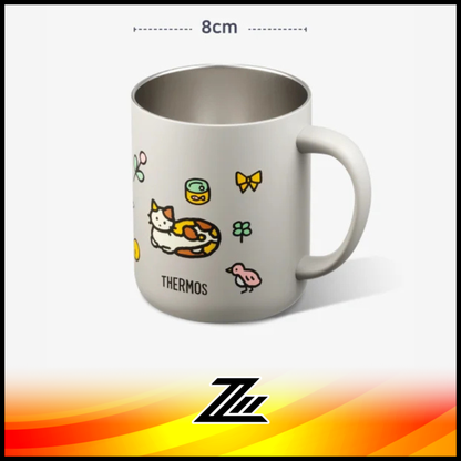 Thermos x Zero Per Zero JDG-450KC 450ml Reversible Insulated Mug - Stainless Steel Hot & Cold Desk Cup with Lid
