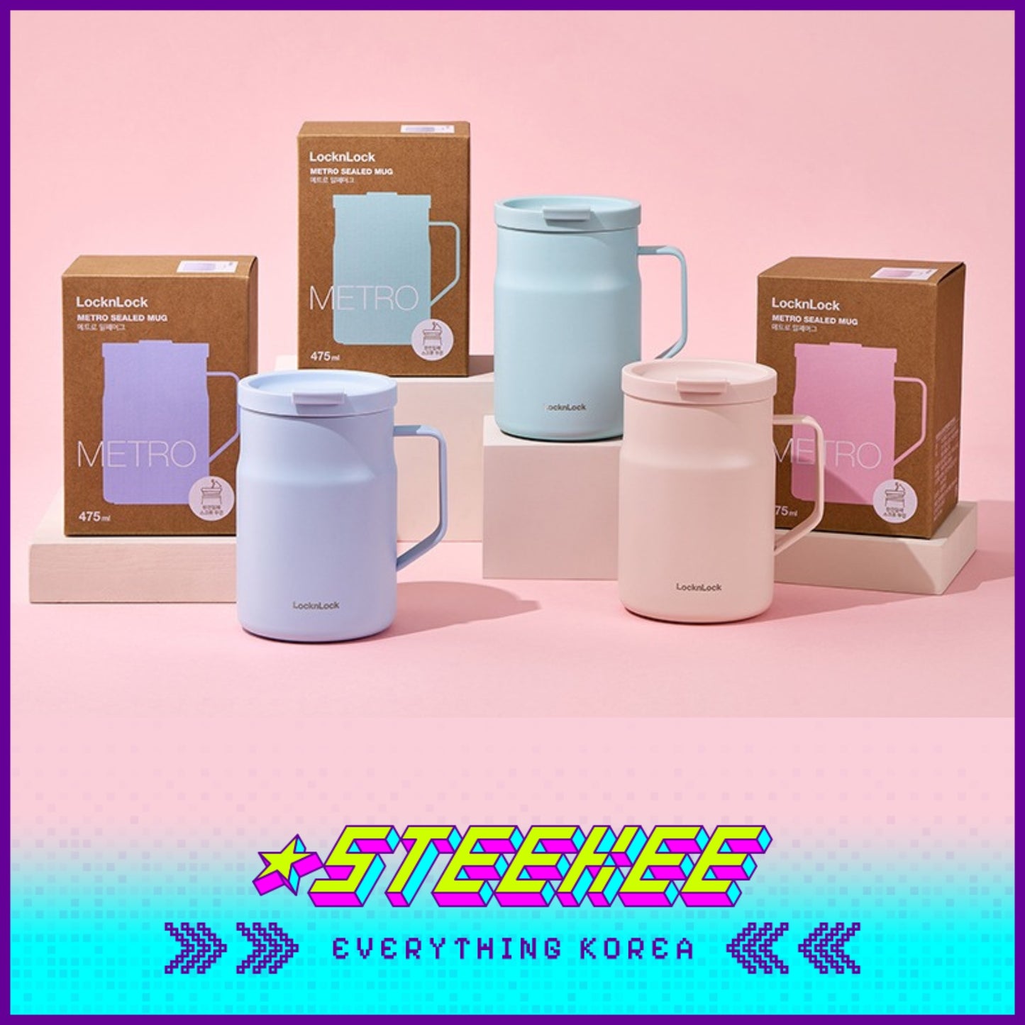 LocknLock Metro Sealed Mug Tumbler 475ml LHC4263 by Steekee Korea 4531