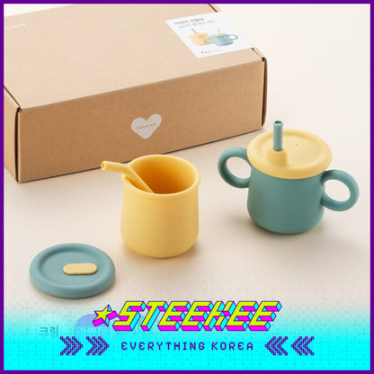 LocknLock Little Luv Silicone Straw Cup Set 200ml LBB015S by Steekee Korea 4541