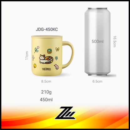 Thermos x Zero Per Zero JDG-450KC 450ml Reversible Insulated Mug - Stainless Steel Hot & Cold Desk Cup with Lid