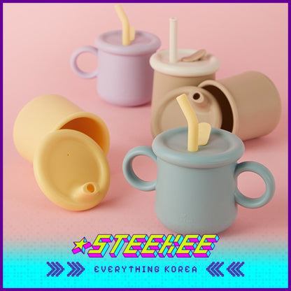 LocknLock Little Luv Silicone Straw Cup 200ml LBB016 by Steekee Korea 4540