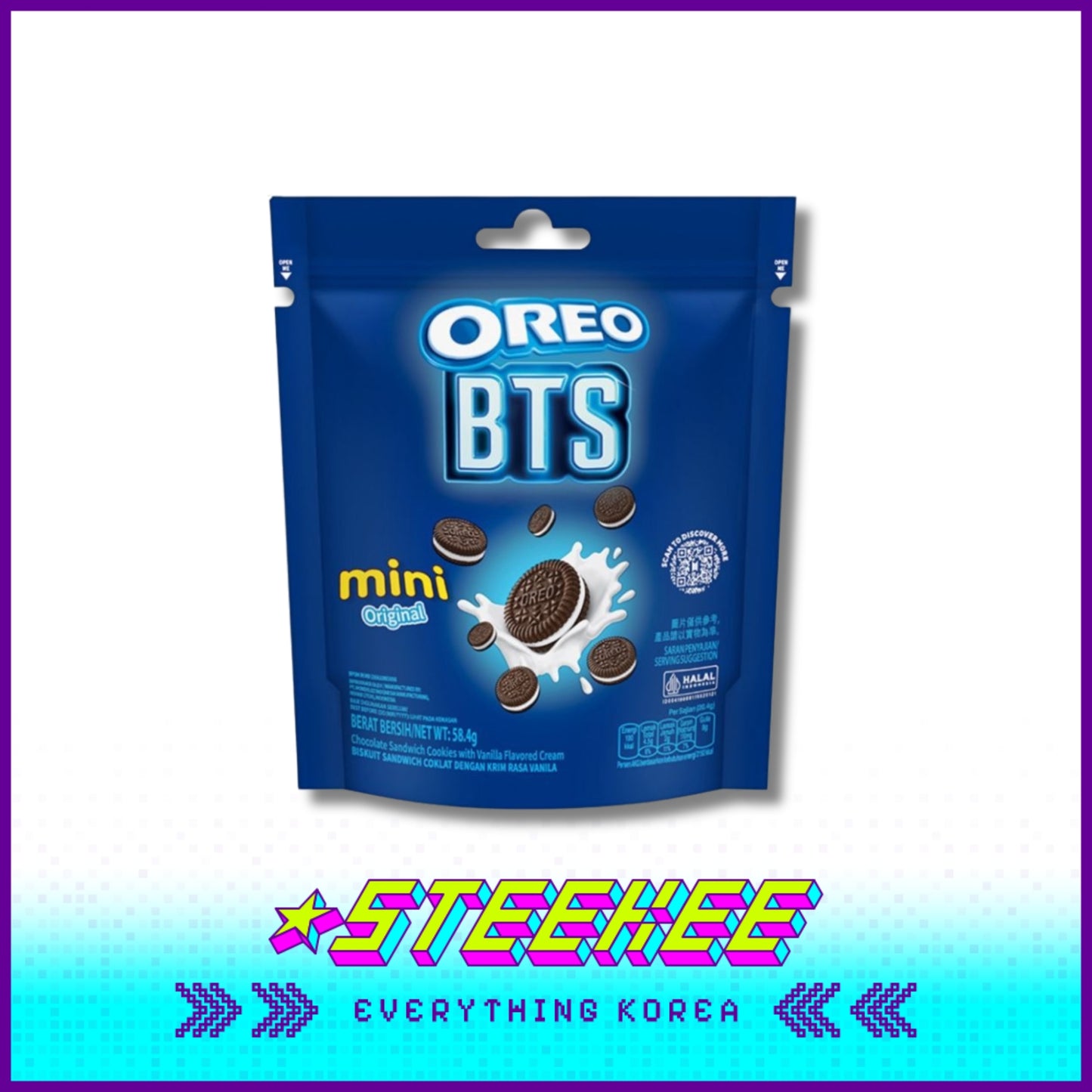 BTS X OREO Vanilla Original Oreo Mini Sandwich Cookies by Steekee Korea 5007