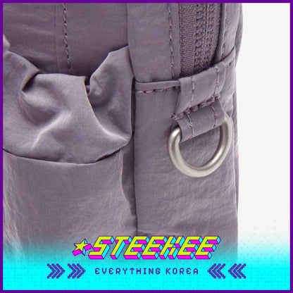 IU X New Balance Korea Glossy Ribbon Purple Collection Ball Cap Crossbody Bag Duffle Bag by Steekee Korea 2647