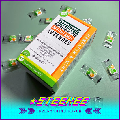 TheraBreath Mouth Candy Lozenges Mandarin Mint Flavour 100pcs by Steekee Korea 1950