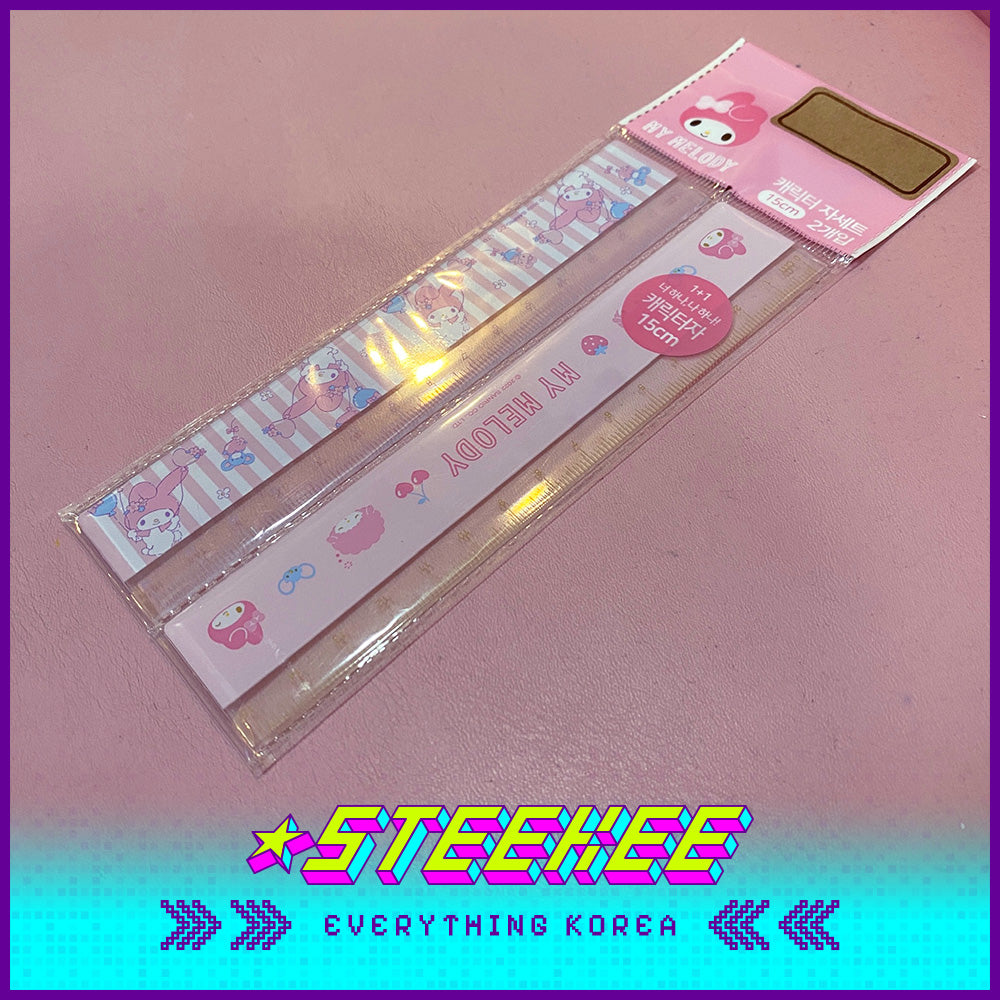 Daiso My Melody 15cm Stationery Ruler 2pcs by Steekee Korea 1958