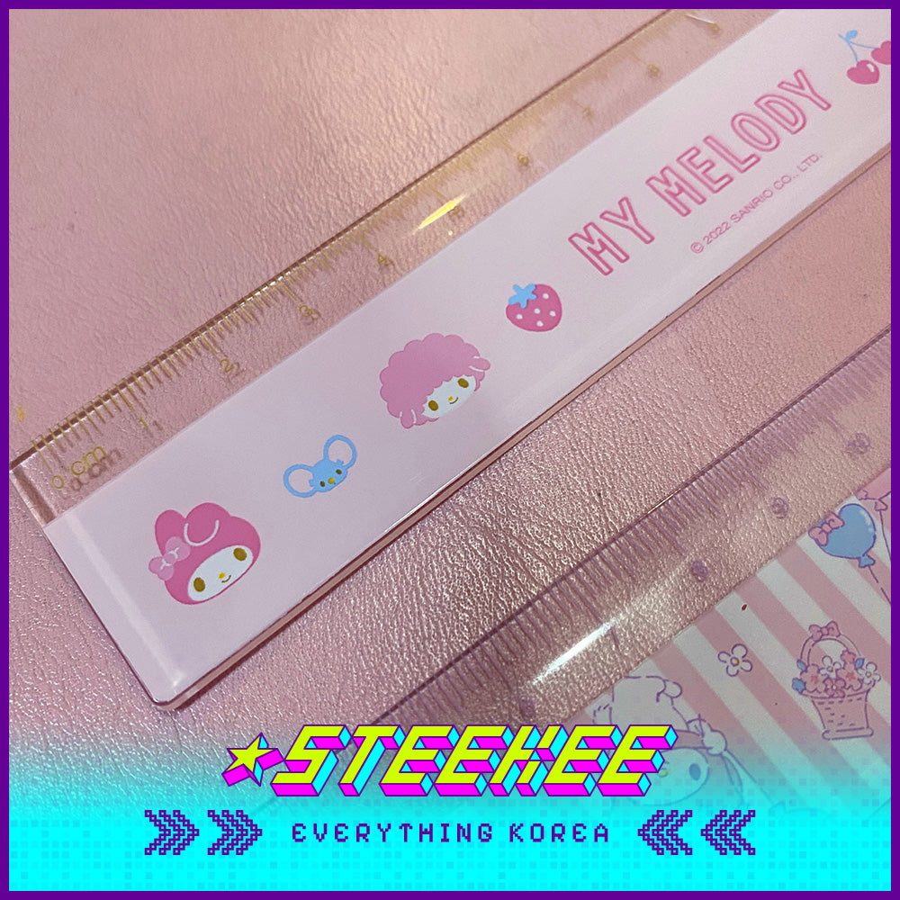 Daiso My Melody 15cm Stationery Ruler 2pcs by Steekee Korea 1958