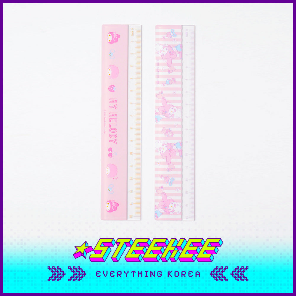 Daiso My Melody 15cm Stationery Ruler 2pcs by Steekee Korea 1958