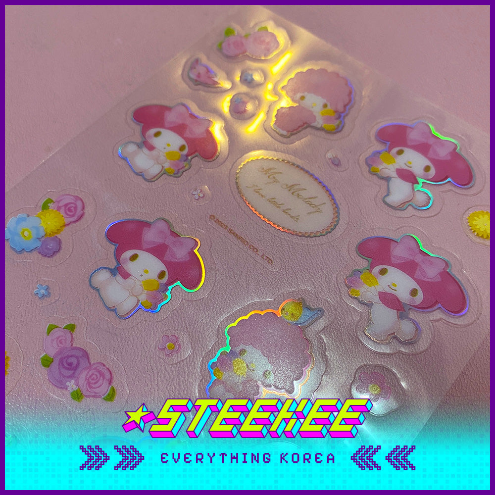 Daiso My Melody Hologram Sticker 3pcs by Steekee Korea 1959