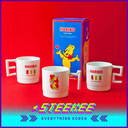 HARIBO Goldbears Stackable 123 Cup with Handle Set of 3 by Steekee Korea 1981